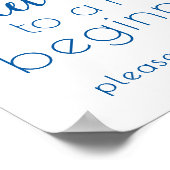 Poster Simple Sweet Terminer le nouveau début | bleu fran (Coin)