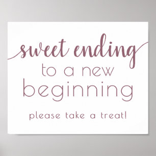 Poster Simple Sweet Terminer le nouveau début Rose mauv