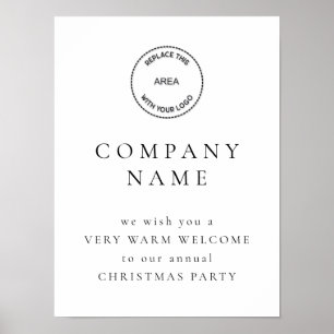 Poster Simple Text Welcome Company Christmas Party Logo