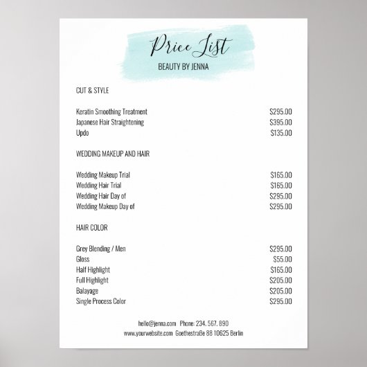 Poster Simple White Blue Preishear (Devant)