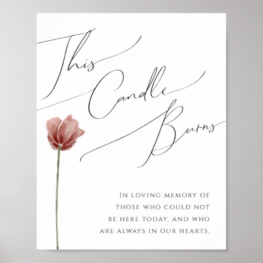 Poster Simple Wildflower | Ce cierge brûle enseigne (Devant)