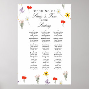 Poster Simple Wildflowers Mariage Dessinés à la Main Plan