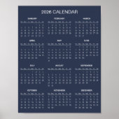 Poster Simple Yet Elegant 2026 Calendar |  (Devant)