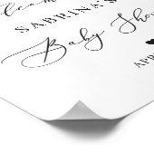 Poster Simplement Beau Rouge Blanc Floral Baby shower Sig (Coin)