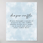 Poster Simples flocons de neige Bébé Hiver Raffle de couc (Devant)