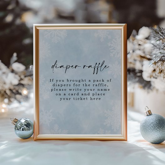 Poster Simples flocons de neige Bébé Hiver Raffle de couc