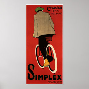 Poster SIMPLEX Amsterdam Dutch Ad Vintage Cycle