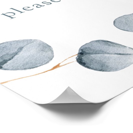 Poster Simplicité de l'eucalyptus | Faveurs de mariage (Coin)