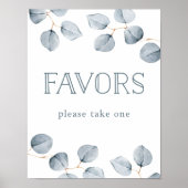 Poster Simplicité de l'eucalyptus | Faveurs de mariage (Devant)