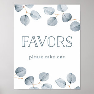 Poster Simplicité de l'eucalyptus Faveurs de mariage