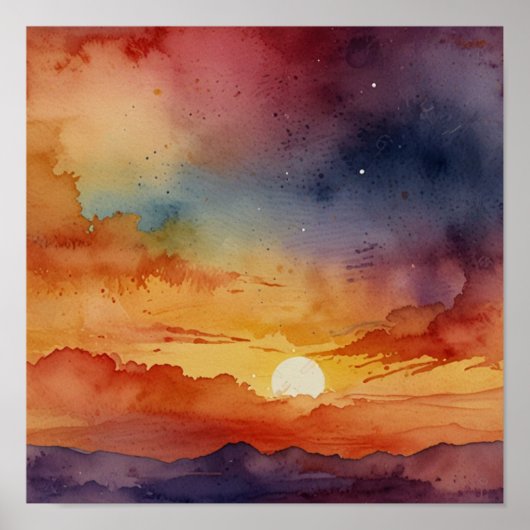 Poster Simplicité sereine : Aquarelle minimaliste moderne (Devant)