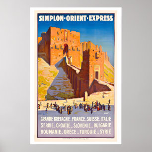 Poster Simplon Orient Express Voyage en Train Vintage