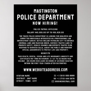Poster Simply Bold, Police Officer Law Recrutement