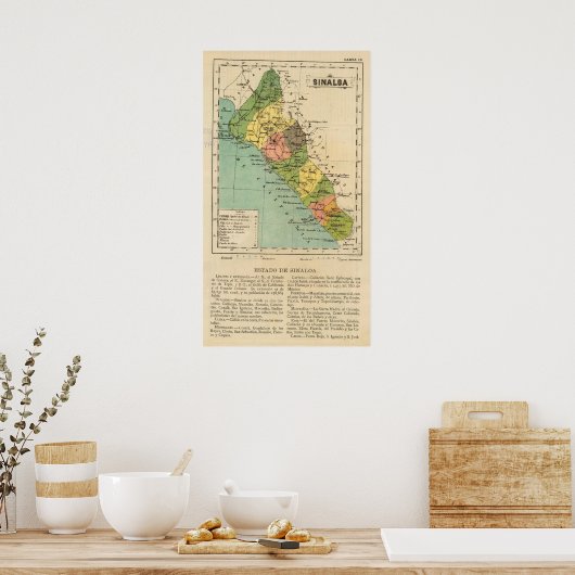 Poster Sinaloa, Mexique (Cuisine)