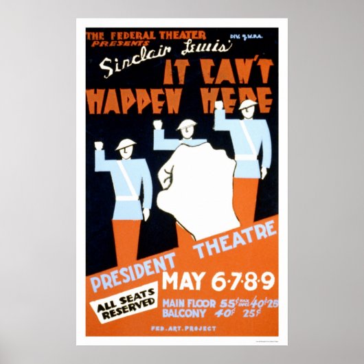 Poster Sinclair Lewis Play 1937 WPA (Devant)
