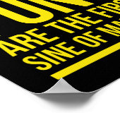 Poster Sine de folie drôle maths puns jaune (Coin)