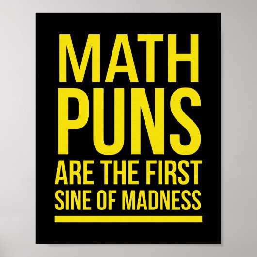 Poster Sine de folie drôle maths puns jaune (Devant)