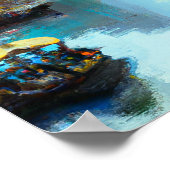 Poster Singapore River Avec Bum Boats - Art en toile (Coin)