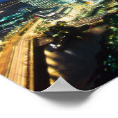 Poster Singapore Skyline la nuit, Singapour (Coin)