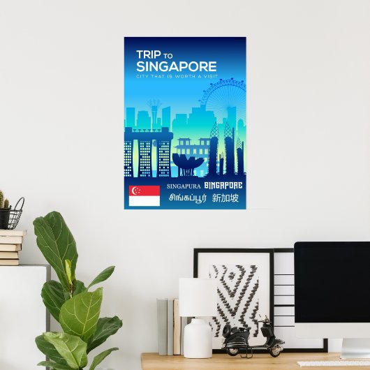 Poster Singapour (Bureau à domicile)