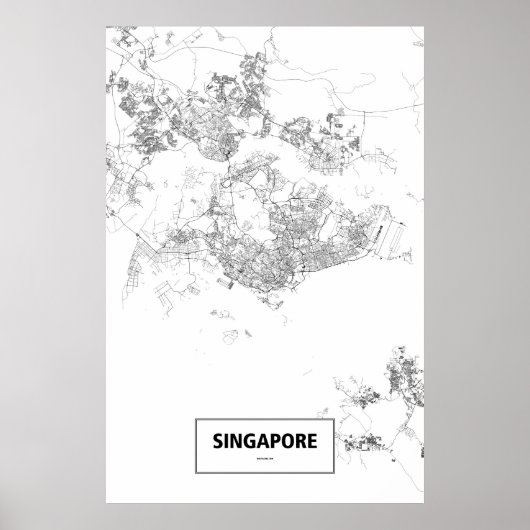 Poster Singapour (noir sur blanc) (Devant)