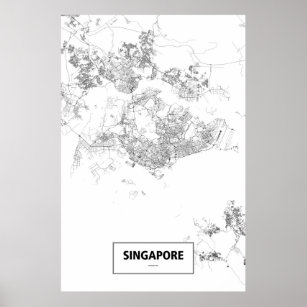 Poster Singapour (noir sur blanc)