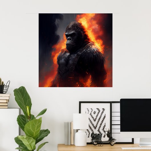 Poster singe (Bureau à domicile)