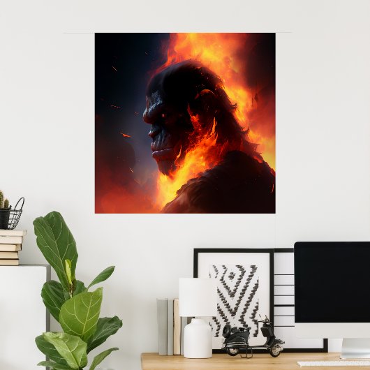 Poster singe (Bureau à domicile)