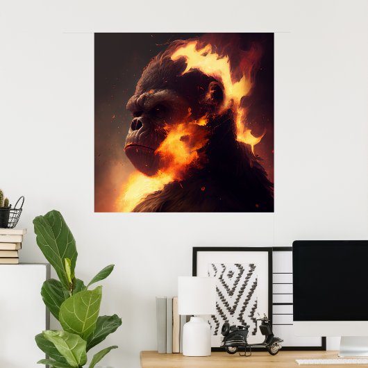 Poster singe (Bureau à domicile)