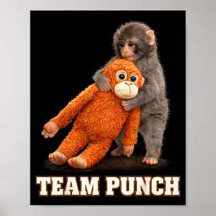 Poster singe adorable coup de poing bébé graphique équipe