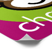 Poster Singe Cheeky Personnalisé [lime+violet] (Coin)