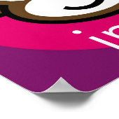 Poster Singe Cheeky Personnalisé [rose+violet] (Coin)