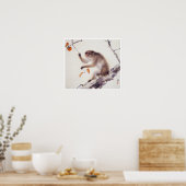 Poster Singe dans un arbre persimmon (Cuisine)