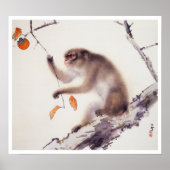 Poster Singe dans un arbre persimmon (Devant)