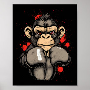Poster Singe de boxe cool - Costume
