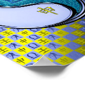 Poster Singe de la bibliothèque et de l'eau (Coin)