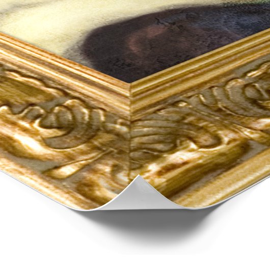 Poster Singe de manteau dans une structure or (Coin)