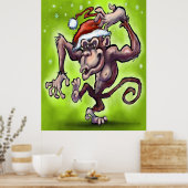 Poster Singe de Noël (Cuisine)