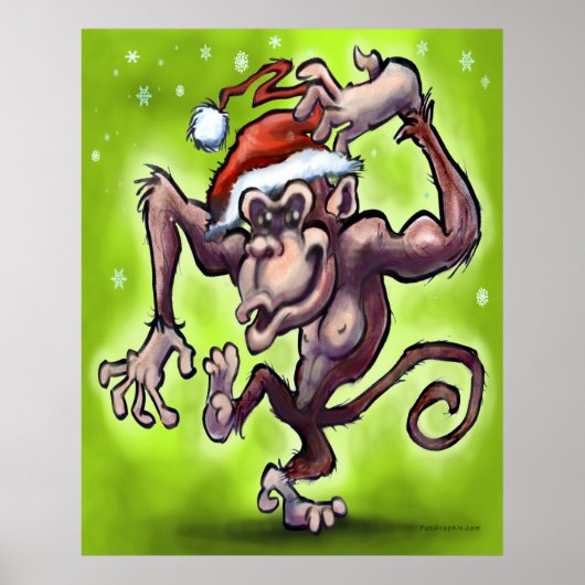 Poster Singe de Noël (Devant)
