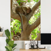 Poster Singe - Je suis tellement fatigué (Bureau à domicile)