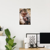 Poster Singe mère et bébé (Bureau à domicile)