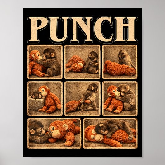 Poster Singe mignon qui frappe bébé (Devant)