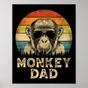 Poster Singe Papa Singe Amateurs de singe Papa Fête des p