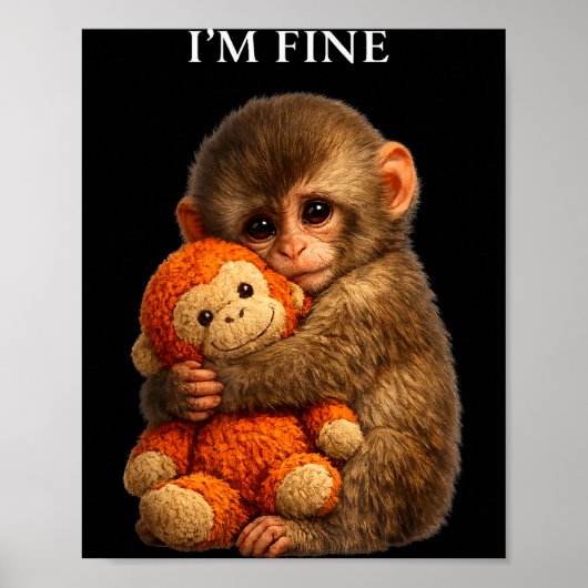 Poster Singe poing bébé mignon animal drôle  (Devant)
