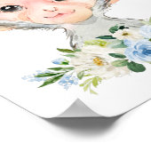 Poster Singe, Safari, Jungle, Fleurs Bleues, Garçon Chamb (Coin)