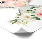 Poster Singe, Safari, Jungle, Fleurs Roses, Chambre de Fi (Coin)