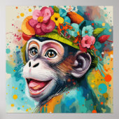 Poster Singe souriant (Devant)