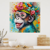Poster Singe souriant (Cuisine)