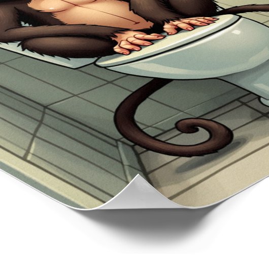 Poster Singe souriant (Coin)