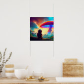 Poster Singe surplombant le paysage champêtre (Cuisine)